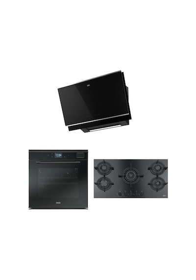 Franke FMY 99 HS XS  - FHCR 905 -FMY 907 Siyah Mythos Buharlı İnox Set