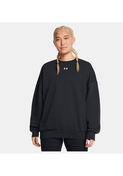 Ua Rival Fleece Os Crew Kadın Sweatshirt 1386463-001 SiYAH