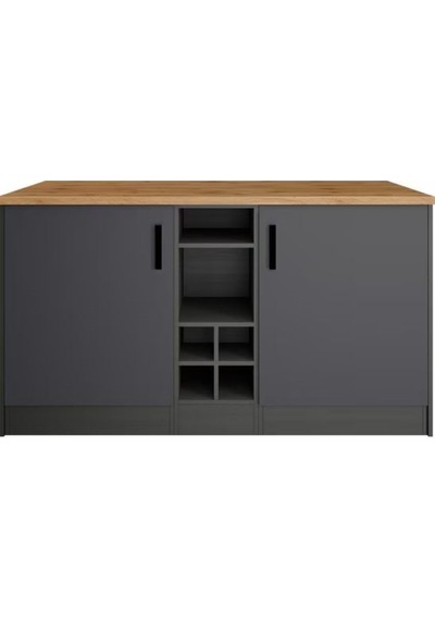 Helios Mutfak Alt Modül 2 Kapaklı -150 Cm Antrasit-tezgah Dahil Antrasit - Atlantik Çam Helios Mutfak Alt Modül 2 Kapaklı -150 Cm Antrasit-tezgah Dahil Antrasit - Atlantik Çam