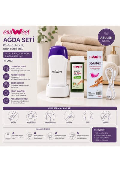 Ağda Seti Isıtıcı - Roll-on 100ml - Ağda Bezi 2mt 5691