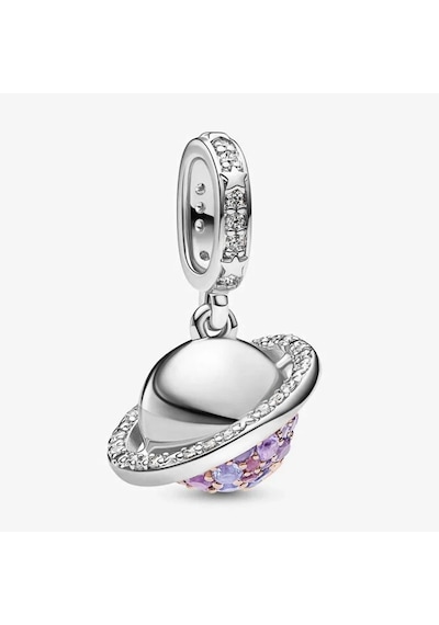 Nur Silver Kristal Ve Berrak Kübik Zirkonlu Sallantılı Gümüş Charm - NUR-CM00376