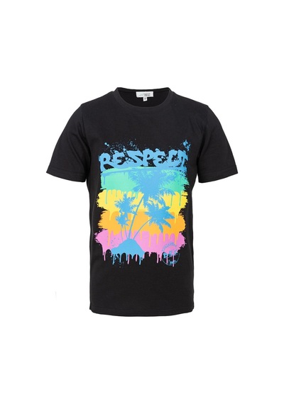 Brz Kıds Brz Kids Palmiye Baskılı Unisex Çocuk Kısa Kollu T-shirt-siyah Siyah