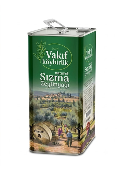 Vakıfköy Natürel Soğuk Sıkım Sızma 5l 4800gr Zeytinyağı