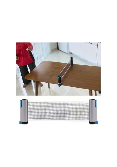 Taşınabilir Masa Tenisi Filesi Ayarlanabilir Yaylı File, Her Yüzeye Uyumlu, Ping Pong Filesi - Bgamasatenisi001 Açık Mavi