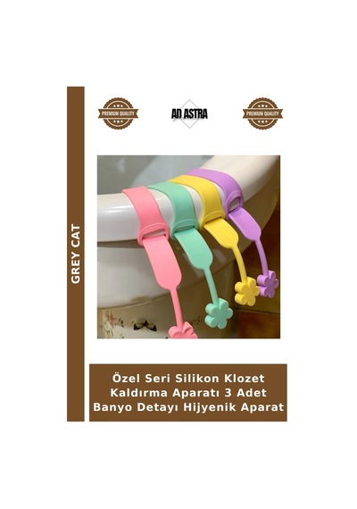 Özel Seri Silikon Klozet Kaldırma Aparatı 3 Adet Banyo Detayı Hijyenik Aparat Çok Renkli
