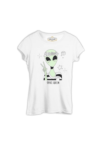 Space Queen Beyaz Kadın Tshirt 001