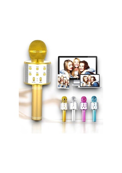 Kareoke Mikrofon Bluetooth Hoparlör Sd Kart Girişli