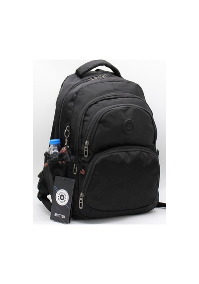 Bvt-34600 Su Itici Kumaş Okul Çantası Unisex Sırt Çantası Siyah Siyah Siyah Siyah