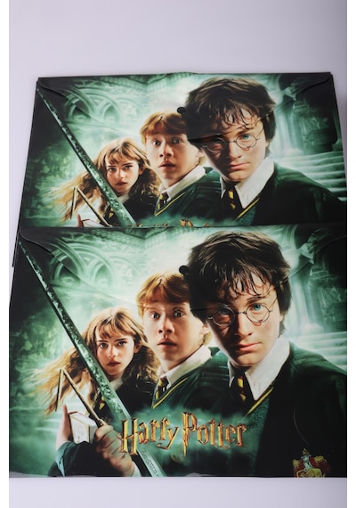 Dekomus İle Lisanslı Harry Potter 2 Adet Çıtçıt Dosya Ve 2 Adet Spırallı A6 Çizgili Not Defteri / Bloknot Okul Seti Altın