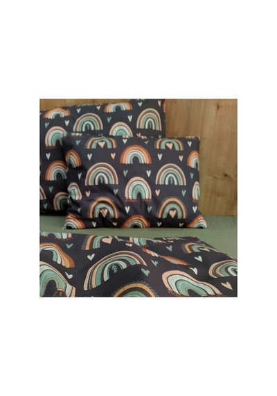 Stylish Rainbow%100 Doğal Pamuk Tek Kişilik Nevresim Seti 2 Parça 160 X 220 Cm Çok Renkli
