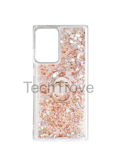 Samsung Uyumlu Galaxy Note 20 Ultra Kılıf Simli Sıvılı Tasarım Kamera Koruma Çıkıntılı Yüzüklü Şık Kapak