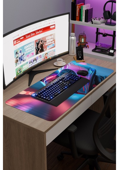 Motorsiklet Kaymaz Dikişli Kauçuk Oyuncu Mousepad V5 - 90x40 Xxl Gaming Mouse Pad Fare Altlığı