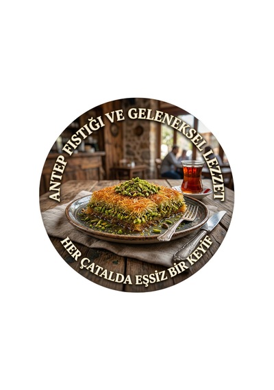Fıstıklı Kadayıf Temalı Tatlıcılar Pastaneler Restoranlar İçin Ahşap Duvar Kapı Dekoratif Süs Tablo 6