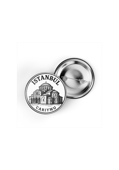 5 Adet İğneli Çanta Rozeti - Kariye Kilisesi Kariye Müzesi - İstanbul - 44 MM Çok Renkli