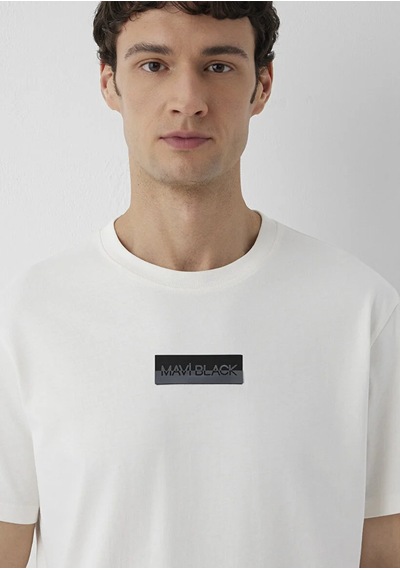 Mavi M0613539-70057 Mavi Black Baskılı T-shirt Erkek Tişort Beyaz