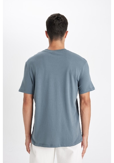DeFacto %100 Pamuk New Regular Fit Bisiklet Yaka Basic Düz Kısa Kollu Tişört V7699AZ24SPGR89