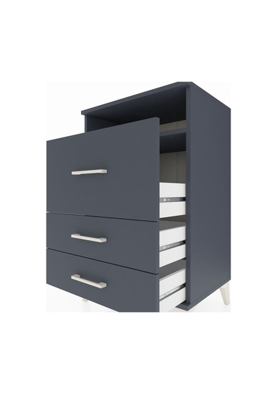 Hyperion Komodin Tek Raflı 3 Çekmeceli 60x44x96 Antrasit-antr... Antrasit