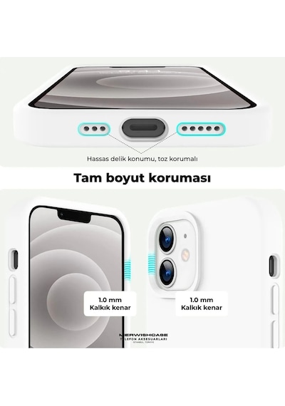 Apple Uyumlu iPhone 13/14 Lansman Kılıf Leke Kir Su Tutmayan Yüzey İçi Kadife Mükemmel Hissiyat Beyaz