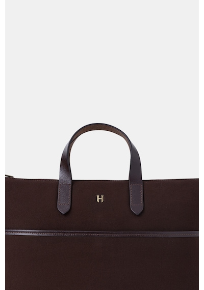Brice Hakiki Deri Unisex 15,6" Tek Bölmeli Dizüstü Bilgisayar Çantası Kahverengi
