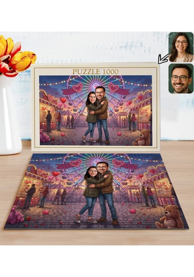 Bk Gift Kişiye Özel Sevgili Karikatürlü 1000 Parça Profesyonel Puzzle-7, 1000 Puzzle, Sevgililer Günü Hediyesi, Sevgiliye Hediye Kobitmeyencom36177 Bk