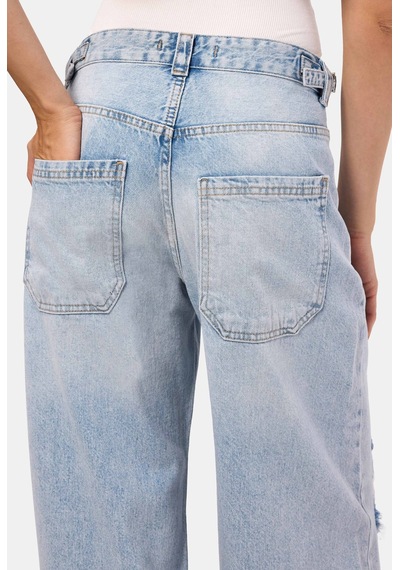 Kadın Ice Lotus 12s6-3 Süper Baggy Fit Denim Jean Ice Kot