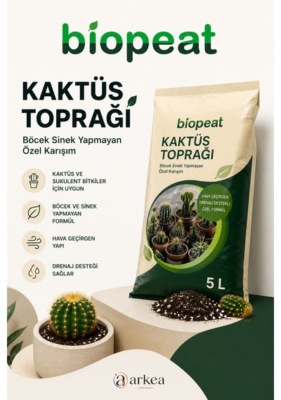 5 Lt Kaktüs Toprağı Sukulent Ve Kaktüsler İçin Hava Geçirgen Özel Karışım 1000