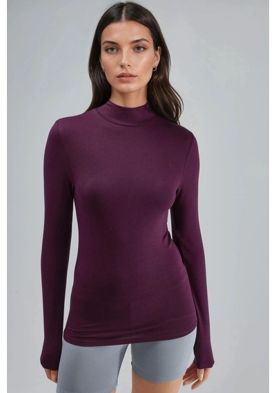 Hiccup Busem Slim Fit Yarım Balıkçı Yaka Bluz Leylak Moru
