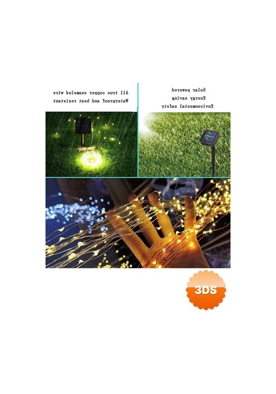 Güneş Enerjili 200 Led Dış Mekan Aydınlatma Şeridi 20 Metre