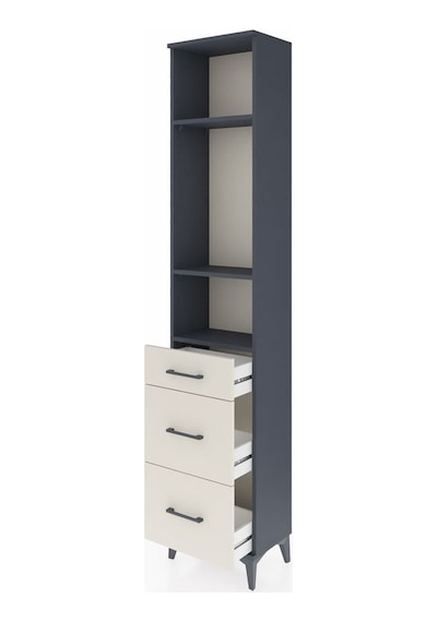 Arges Dolap 3 Raflı 3 Çekmeceli 44x30x221 Antrasit-aytaşı Antrasit