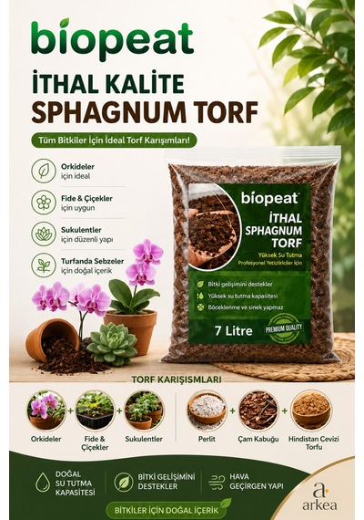 7 Litre İthal Torf Saksı Çiçekleri Ve İç Mekan Bitkileri İçin Bitki Yetiştirme Toprağı 1000