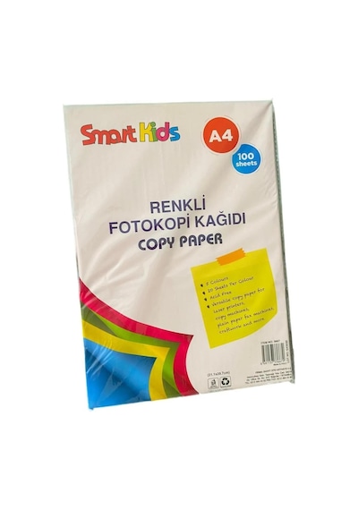 Smart Kids A4 Renkli Fotokopi Kağıdı 5 Renk 100 Lü
