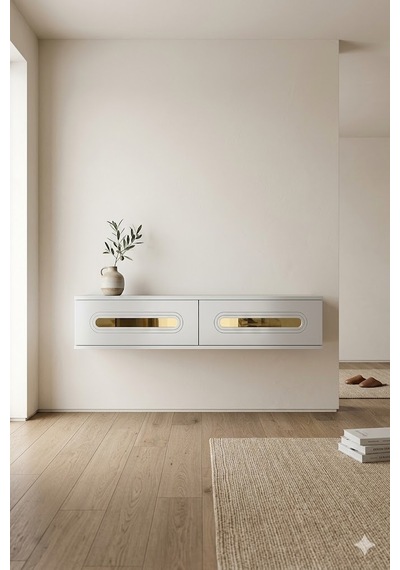 Da1220bg Rany Dresuar , Antre Hol Rafı Beyaz-gold 120cm