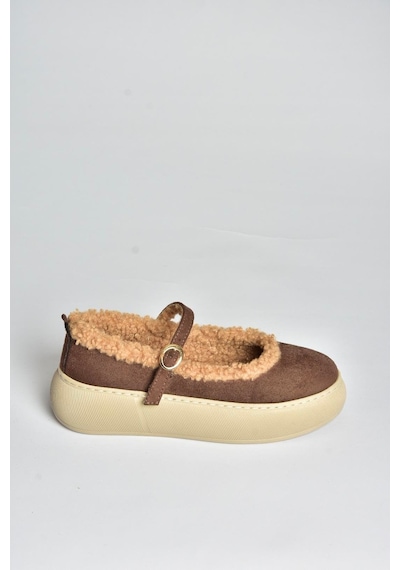 Fox Shoes V811269502 Kahverengi Süet İçi Kürklü Günlük Kadın Ayakkabı Kahverengi