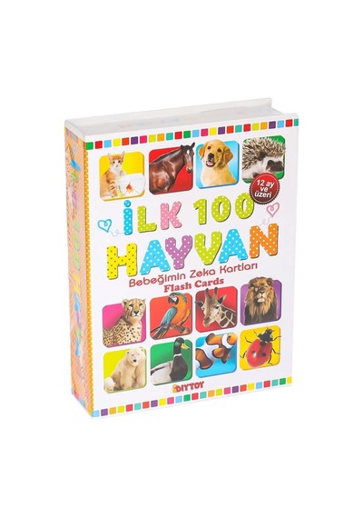 1741 Flash Card İlk 100 Hayvanlar Eğitici Kartlar -dıytoy