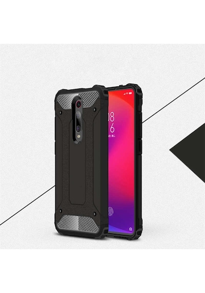 Kilifone - One Plus 7 Pro Uyumlu - Kılıf Çift Katman Koruyucu Crash Military Tank Kılıf - Siyah Siyah