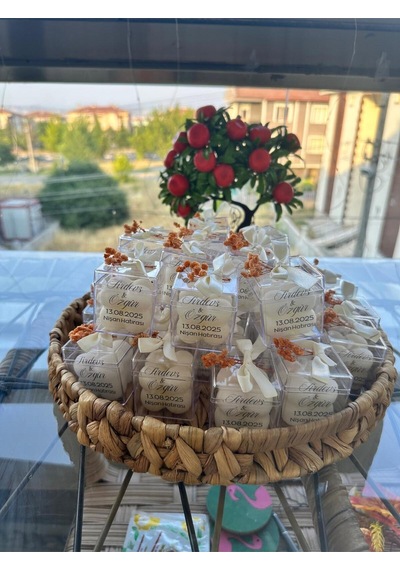 Bernami Mumluk Şamdanpinterest Özel Düğün Lüks Mini Çiçekli Bubble Mum Krem Kurdela Süslemeli 10 Adet Diğer