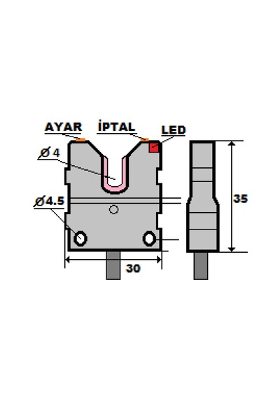 Mefa İks-b30ta-pk ,kübik/3mm Pnp-nc Ayar+iptal 3-kablo İplik Sensör