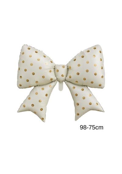 Puantiyeli Kırmızı Krem Fiyonk Folyo Balon 98-75 Cm