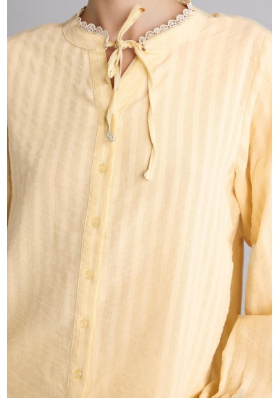 Defacto %100 Pamuk Regular Fıt Bisiklet Yaka Uzun Kollu Sarı Gömlek H3126ax26smyl495 Sarı-yl495
