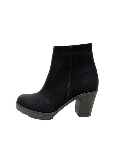 Efsun 2303-22 Yağlı Deri Fashion Fermuarlı Kadın Bot Siyah