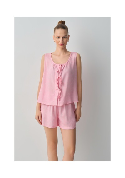 Suwen Cute Atlet Şort Pijama Takımı Wsh109102201083 Pembe