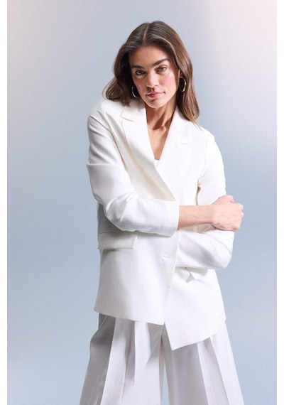 Defacto Oversıze Tencel Blazer Ceket Z8276az26smwt84 Beyaz-wt84
