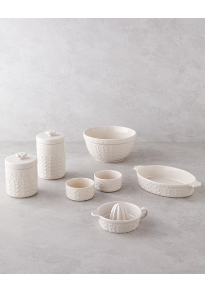 English Home Soft Bloom Stoneware Kavanoz 15 Cm Krem Krem