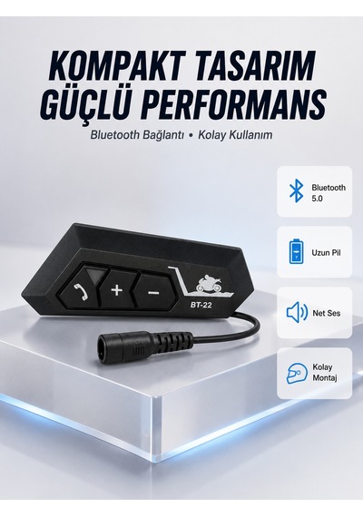 Bt22 Motosiklet Kask İçi Bluetooth Kulaklık İnterkom Destekli Yeni Nesil 79071231
