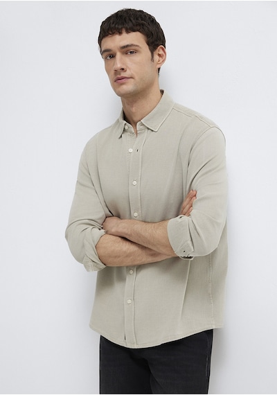 Mavi - Keten Karışımlı Yeşil Tencel Tm Liyosel Gömlek 0211482-70333 Yeşil