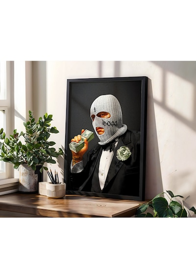 Klasik Sanat Vandalized Ahşap Siyah Çerçeveli Tablo Poster Pop Art