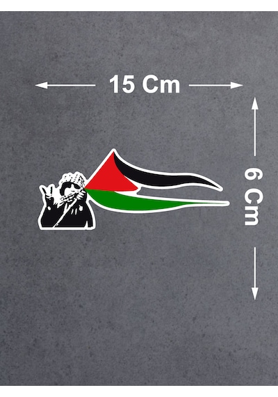 Özgür Filistin Sticker - Filistin Bayrak Sticker - 02509 15x6 Cm