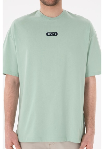 U.S. Polo Assn. Erkek Oversize Fit Bisiklet Yaka Su Yeşili Tişört 50305923-VR048