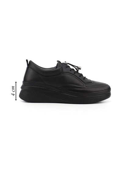 Gönderir Kadın Siyah Bağcıklı Hakiki Deri Sneaker Ddza85245738