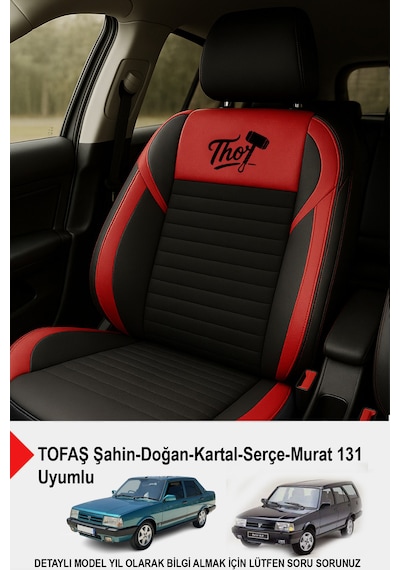 Thor Tay Tüyü Oto Koltuk Kılıfı Tofaş Kartal-şahin-doğan-serçe-tempra Uyumlu Kırmızı